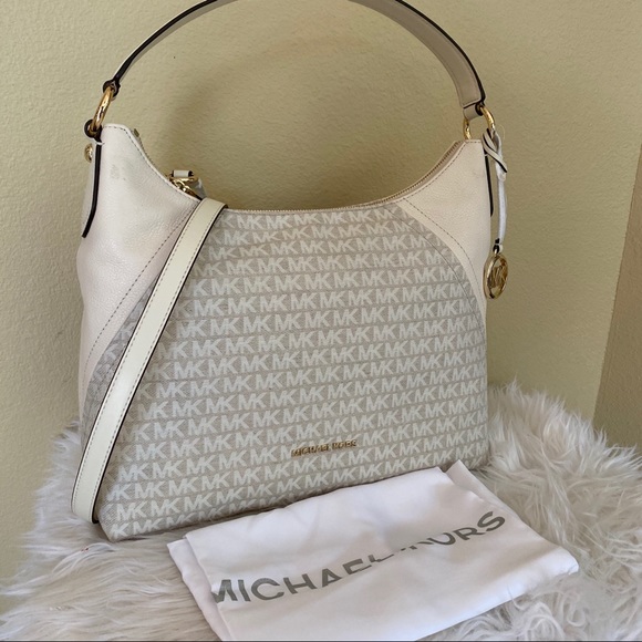 Michael Kors Aria Large Shoulder Bag Pebbled Leather Shoulder Aria